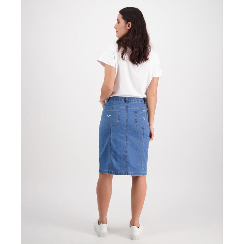 Vassalli Contrast Stitch Denim Skirt image number 5